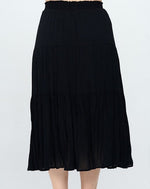 Black Tiered Midi Skirt