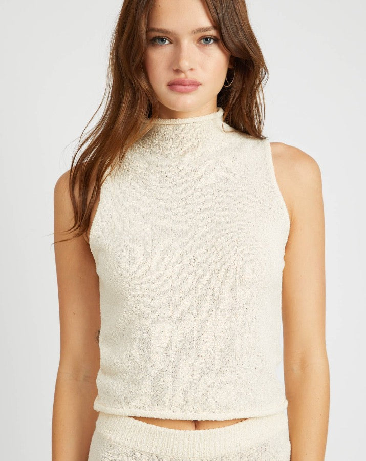 Vanilla Sleeveless Turtleneck