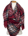 Plaid Burgundy Wrap Scarf