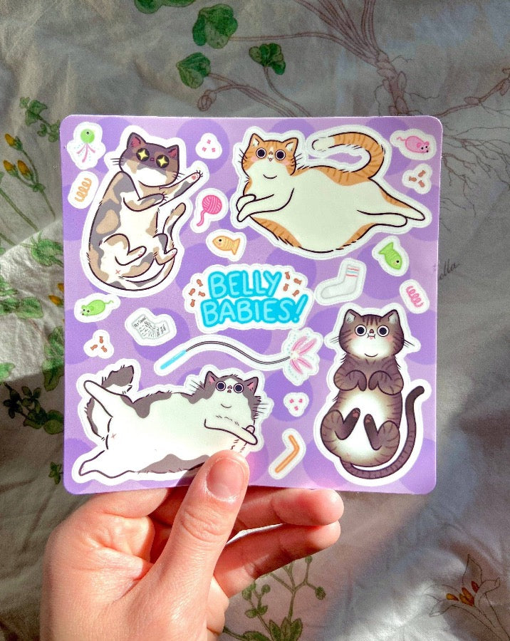 Belly Babies Cat Sticker Sheet