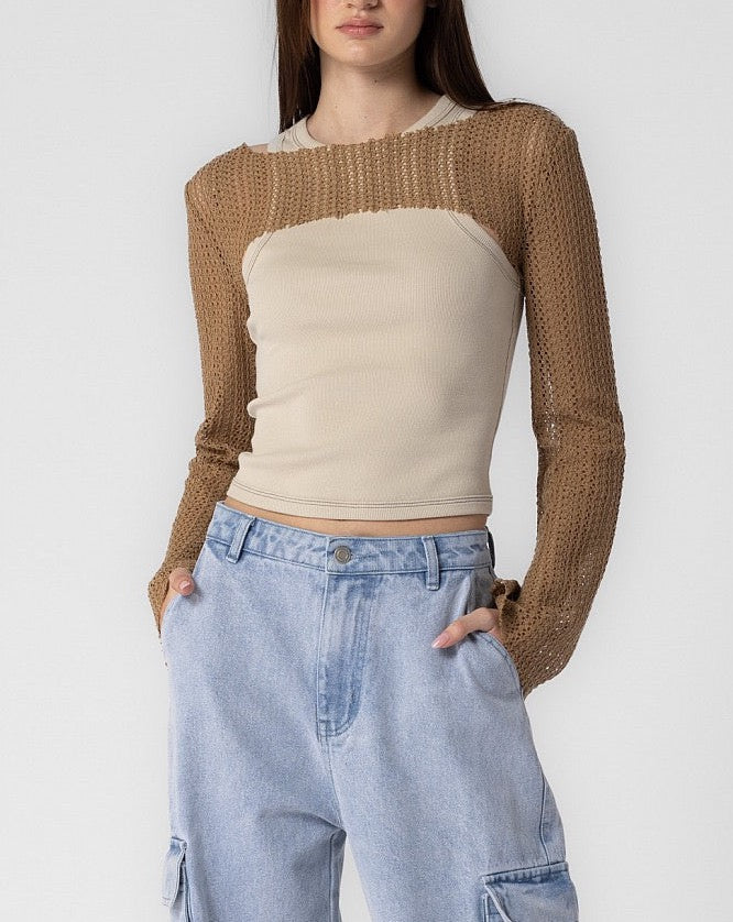 Tan Super Cropped Shrug Sweater