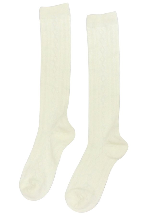 Off White Knee High Socks