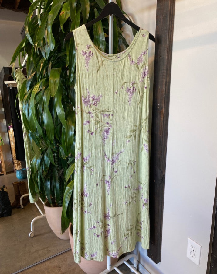 Vintage Sage Floral Dress