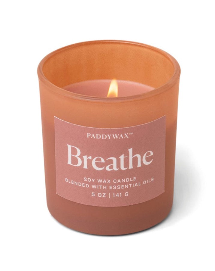 WELLNESS 5 OZ RUST RED MILKY MATTE GLASS VESSEL - BREATHE
