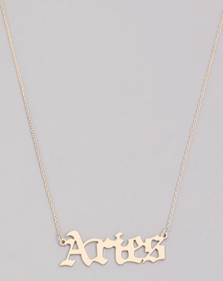 Old English Zodiac Necklace