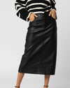 Faux Leather Midi Skirt