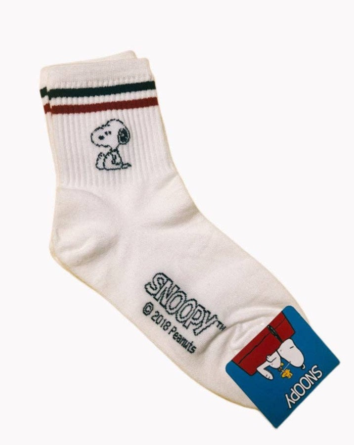 White Snoopy Athletic Ankle Socks