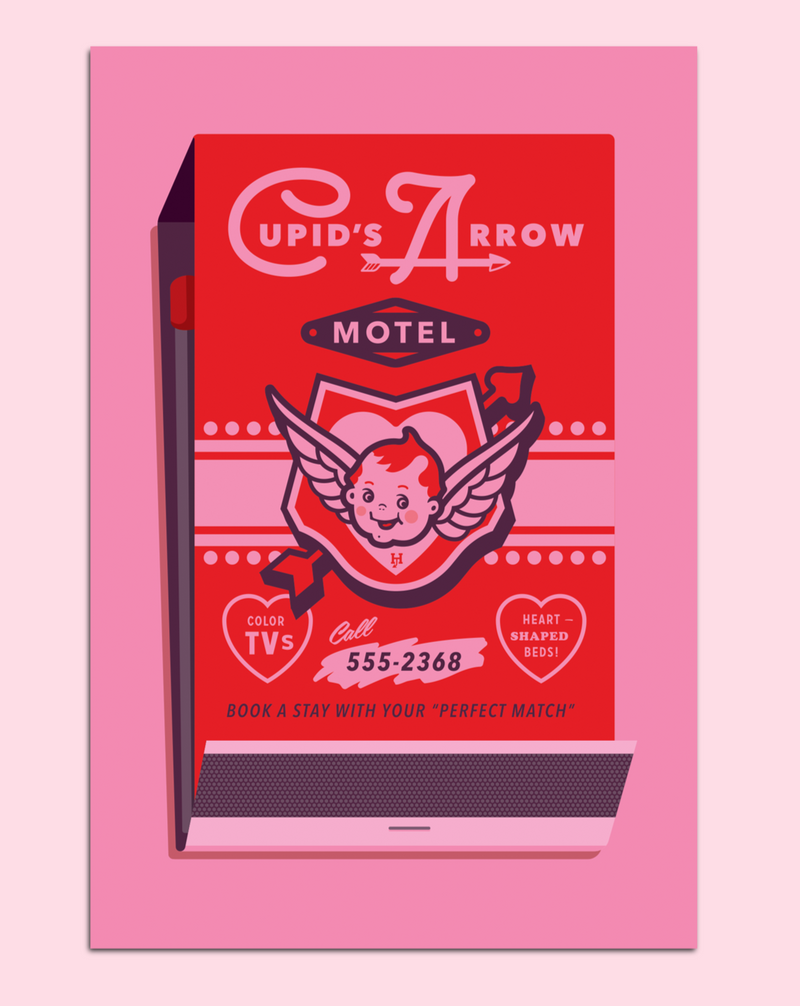 Cupid's Arrow Matchbook Postcard