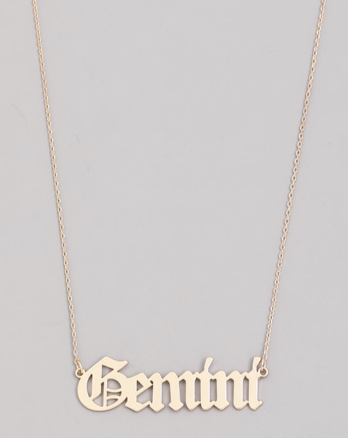 Old English Zodiac Necklace