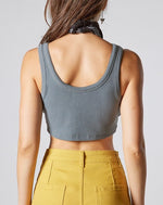 Grey Baby Rib Cropped Tank