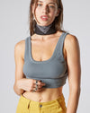 Grey Baby Rib Cropped Tank