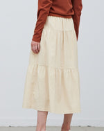 Tiered Corduroy Midi Skirt