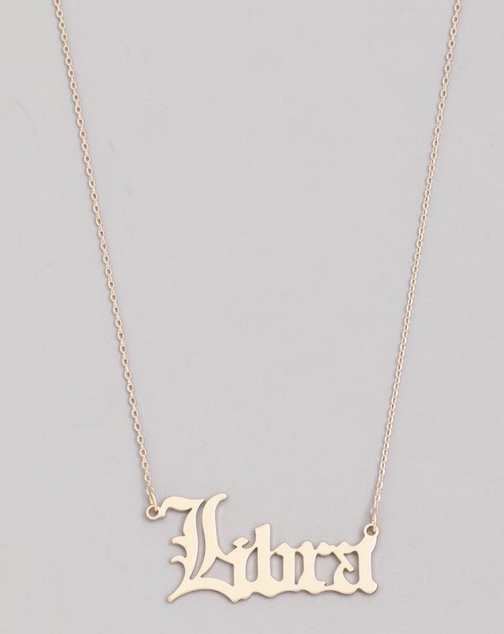 Old English Zodiac Necklace