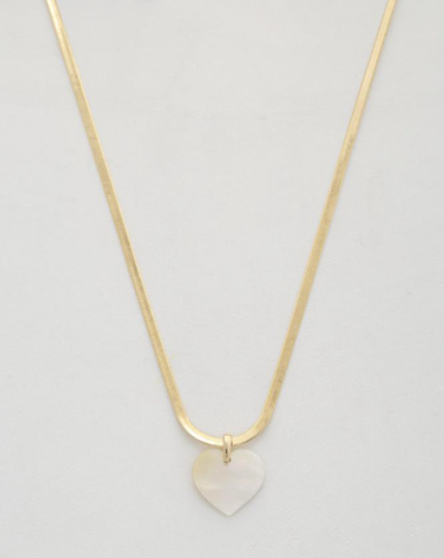 Mother of Pearl Heart Necklace