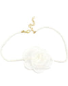 White Pearl Flower Choker