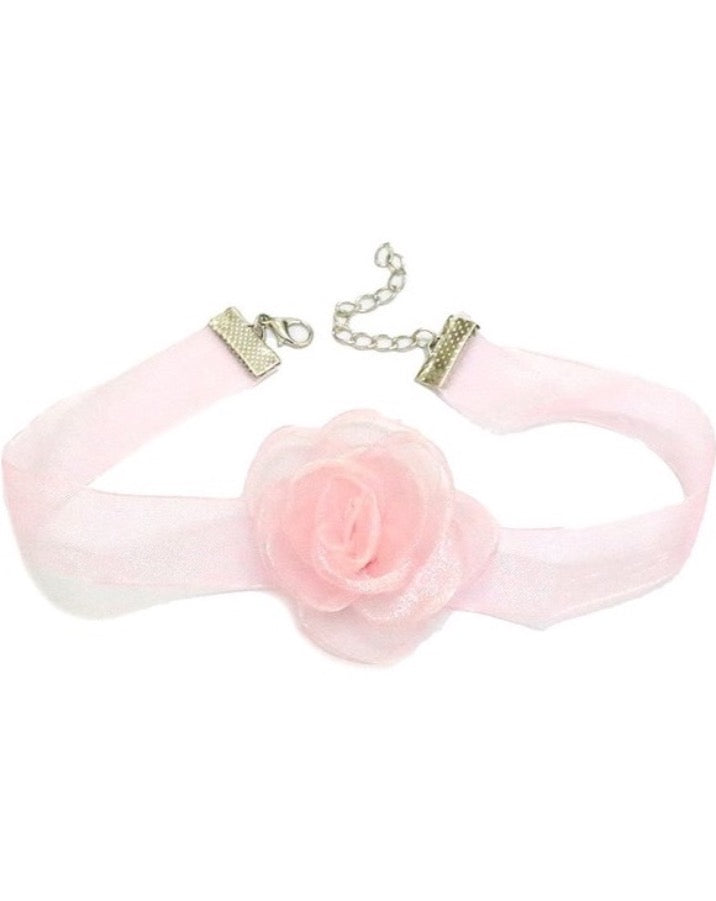 Pink Flower Choker