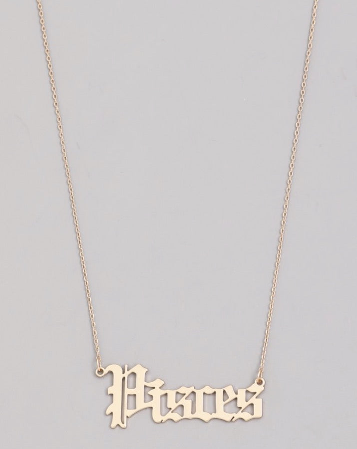 Old English Zodiac Necklace