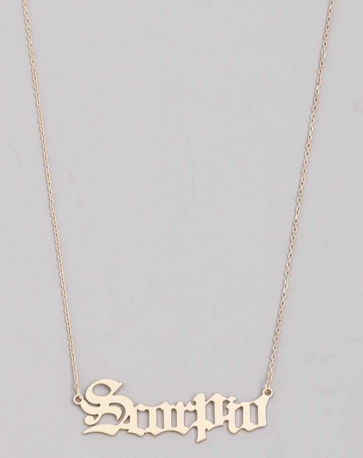 Old English Zodiac Necklace