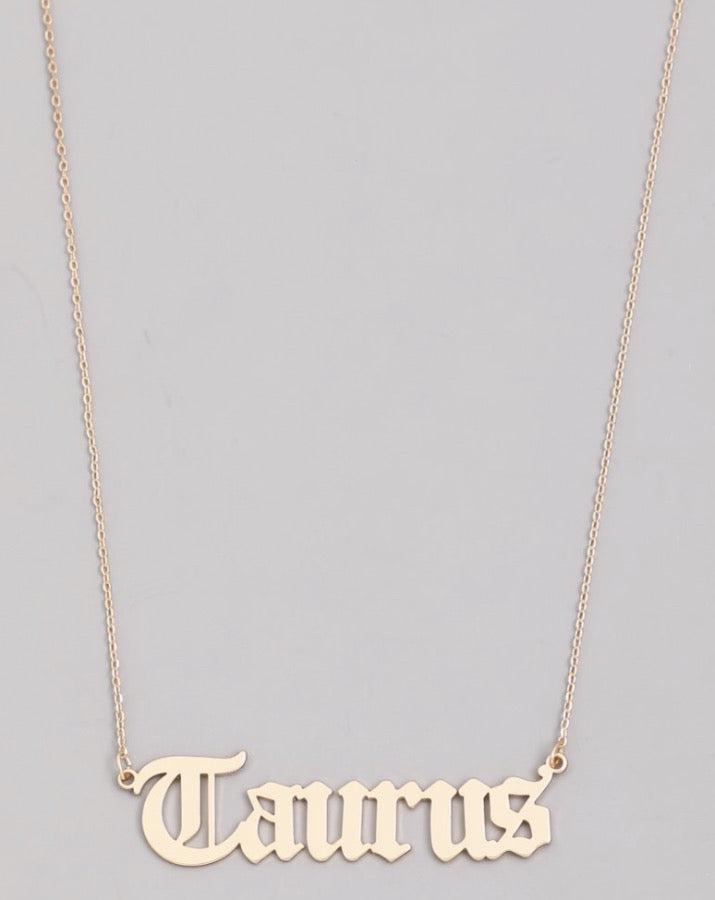 Old English Zodiac Necklace
